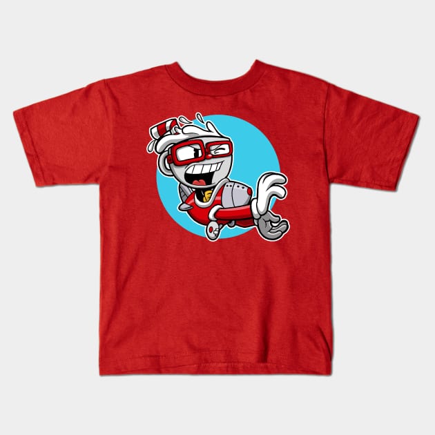 cuphead kamehame Kids T-Shirt by mauchofett